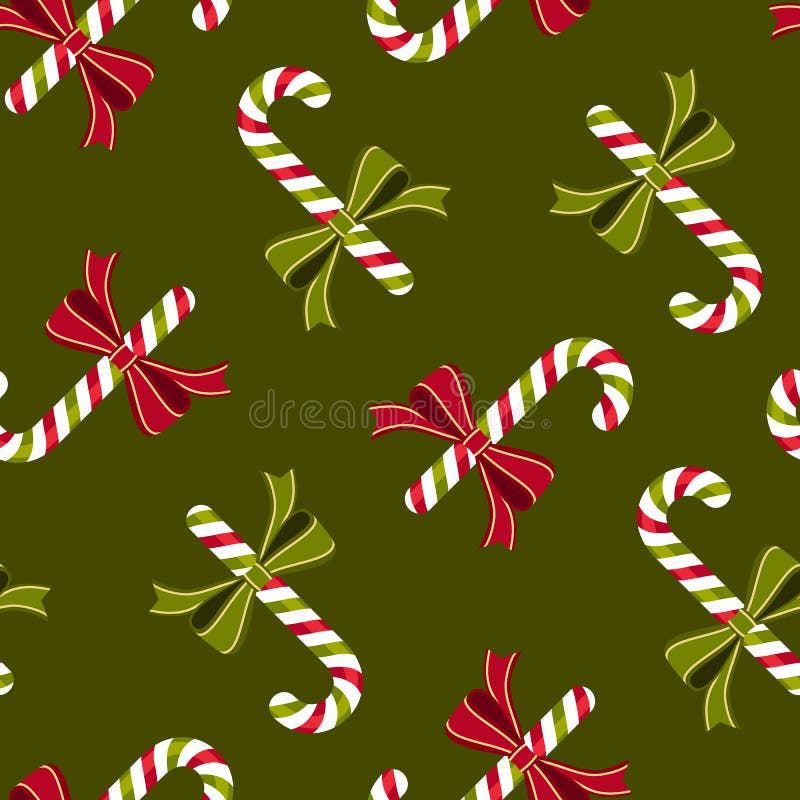 Candy Canes Wallpaper Pattern Stock Vector - Illustration of seasonal