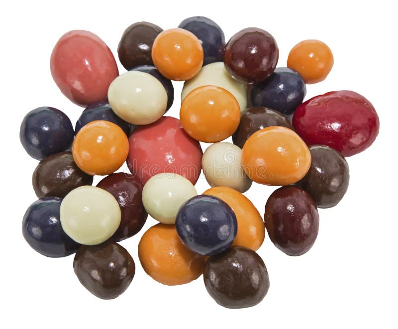 Candy chocolate fruit isolated white