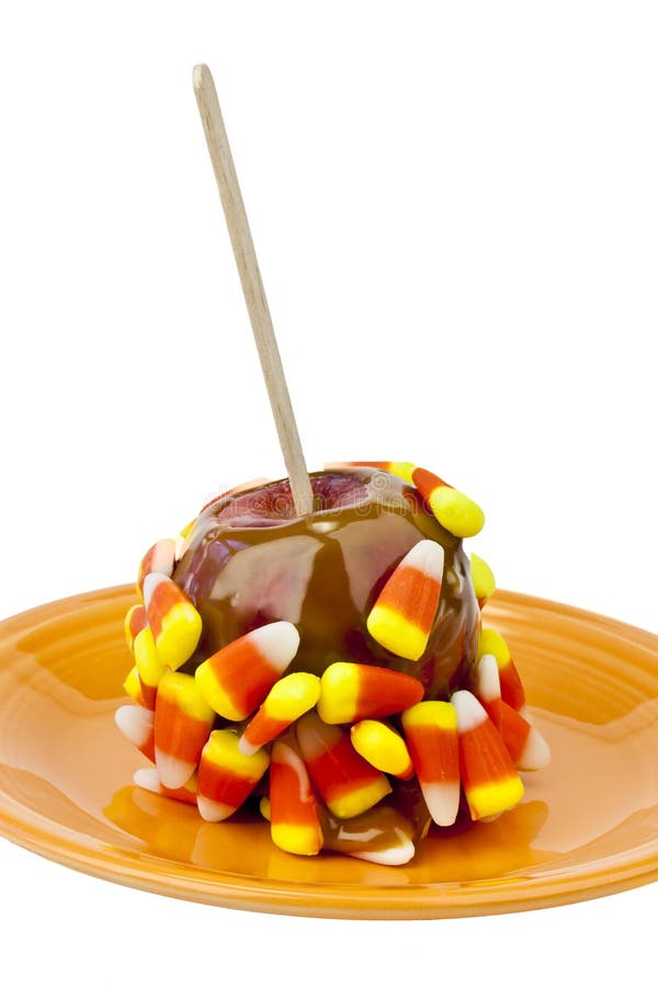 Candy corn caramel apple