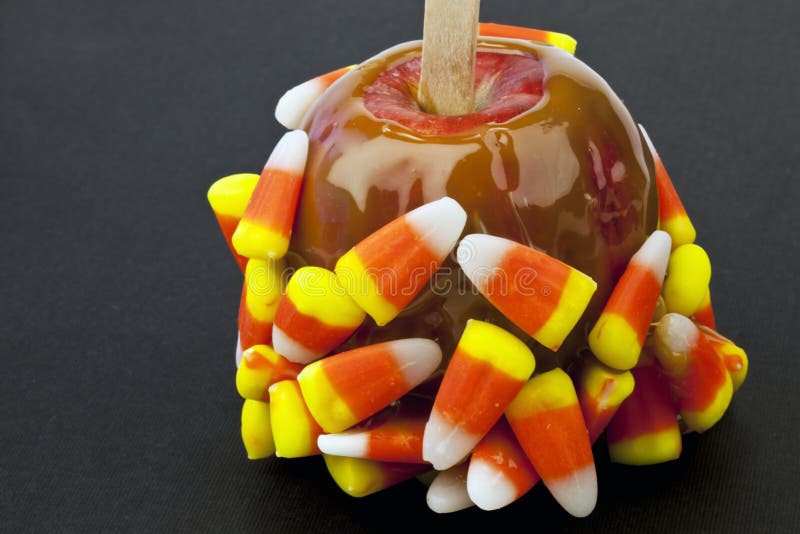 Candy corn caramel apple