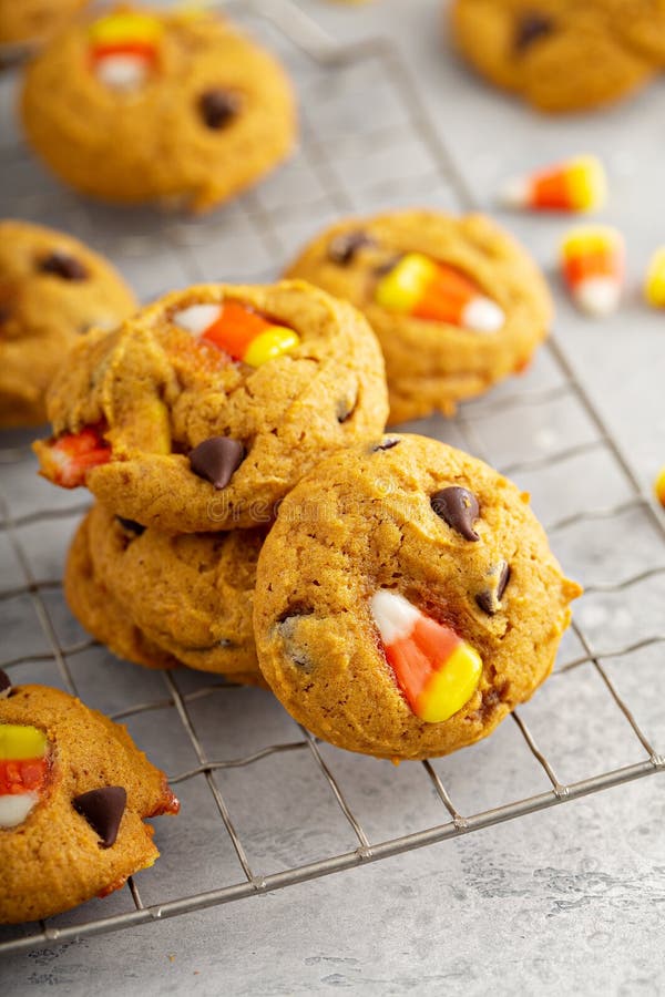 Candy Corn And Chocolate Pumpkin Cookies Stock Image Image Of candy-corn-and-chocolate-pumpkin-cookies-stock-image-image-of