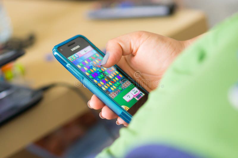 The popular mobile game Candy Crush Saga is seen on the screen of a tablet  in New York Stock Photo - Alamy