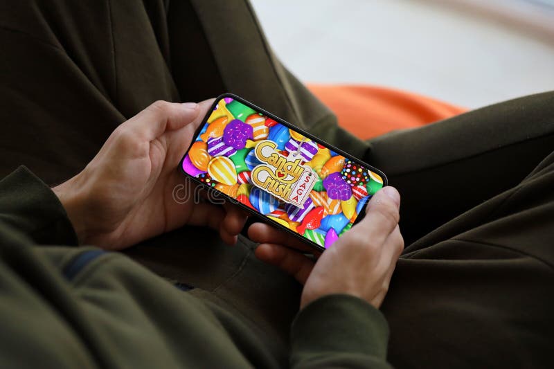 The popular mobile game Candy Crush Saga is seen on the screen of a tablet  in New York Stock Photo - Alamy