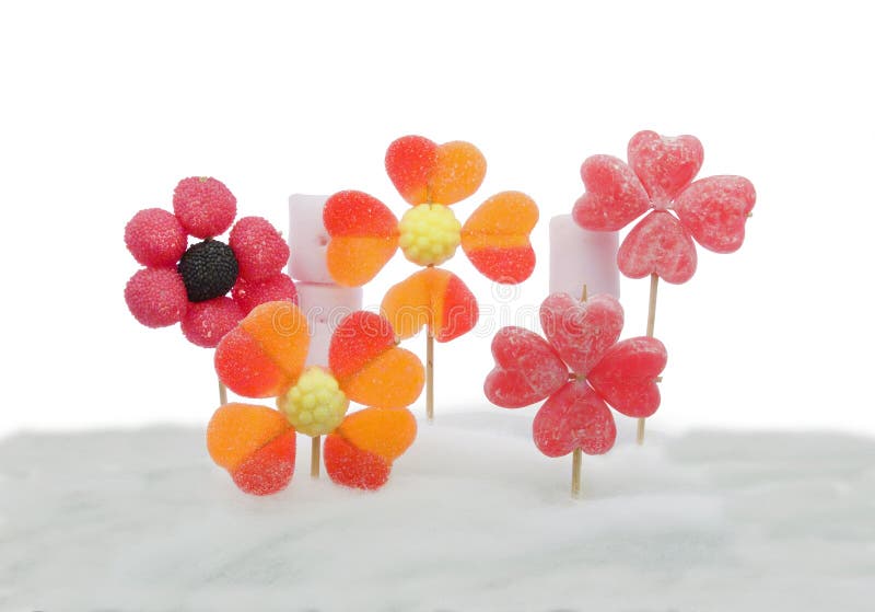 Candy Flowers on Candyfloss Stock Image Image of heart, peach 25756989