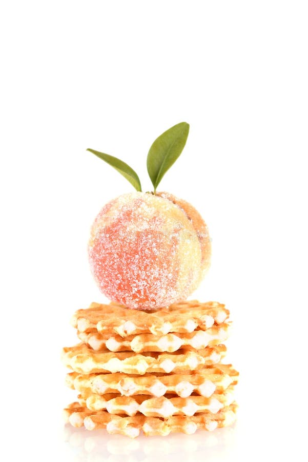 Candy Fruit and Cakes Isolated on White Stock Image Image of food