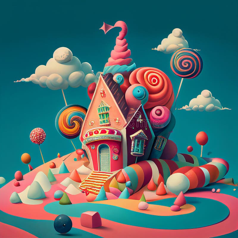 Candy Land, Fantasy, Landscape Stock Illustration Illustration of