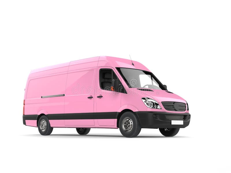 Candy Pink Modern Delivery Van Stock 