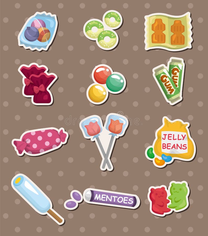 Candy stickers stock vector. Illustration of stickers 26517939