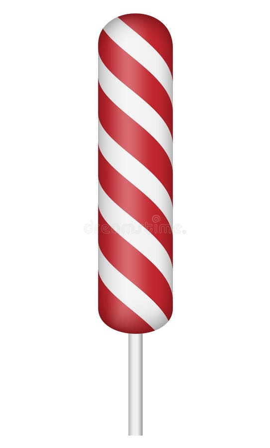 Candy striped stick icon, realistic style