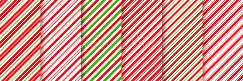 Cane candy seamless pattern. Vector red green illustration