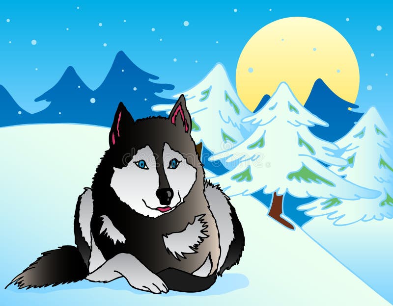 Cane che si trova nel paesaggio nevoso