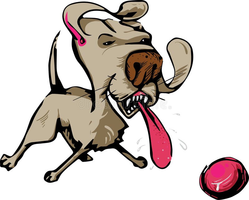 This is an illustration of a super cool dog with a big tongue playing ball. This is an illustration of a super cool dog with a big tongue playing ball.