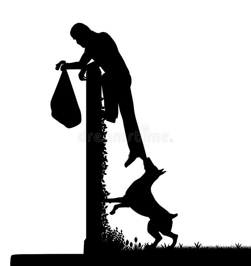 Cane da guardia ed intruso illustrazione di stock Cane da guardia ed intruso illustrazione di stock