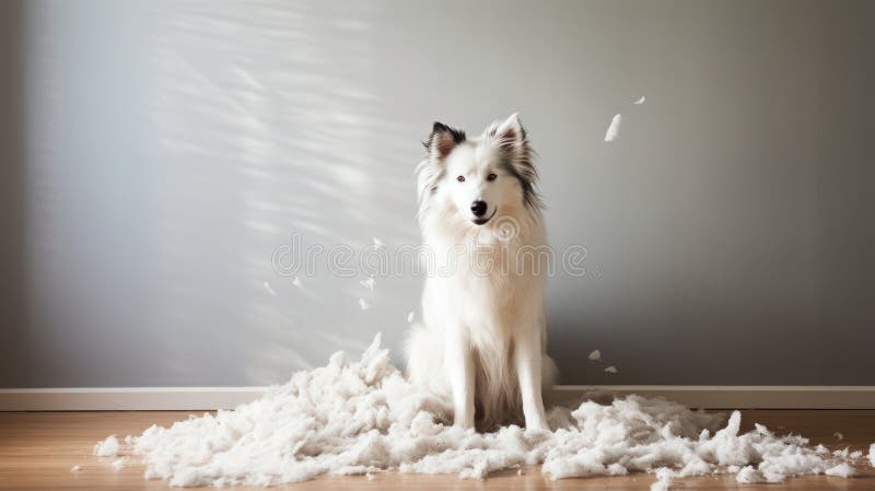 Cane da ricognizione che salta fuori da un mucchio di neve nella stanza royalty illustrazione gratis