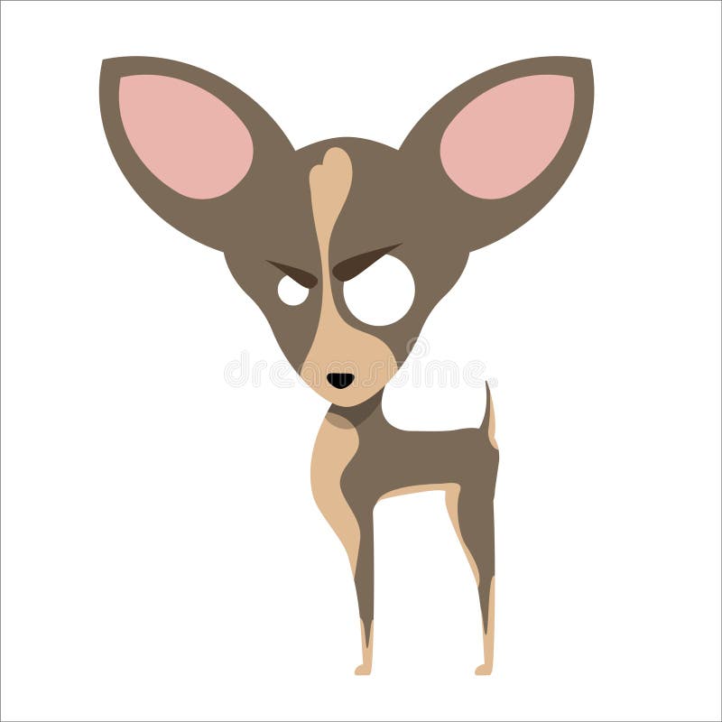 Cane di chihuahua con un'aria arrabbiata. illustrazione vettoriale illustrazione vettoriale