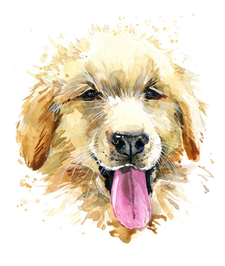 Cane divertente illustrazione disegnata a mano dell'acquerello sveglio del cucciolo royalty illustrazione gratis
