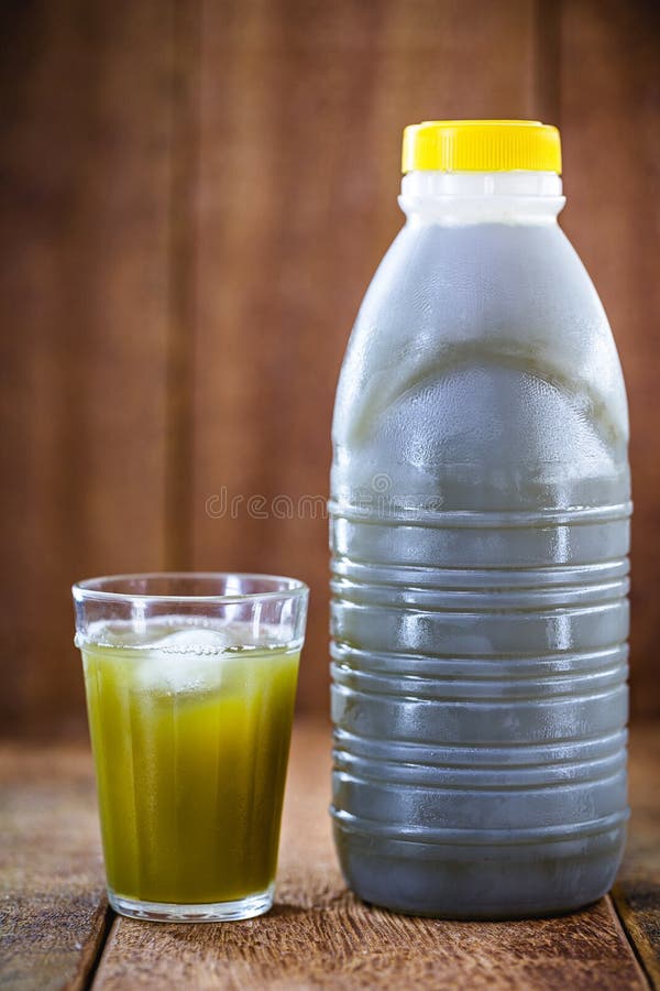 Cane Juice or Garapa, in Plastic Bottle. Organic Drink Extracted from