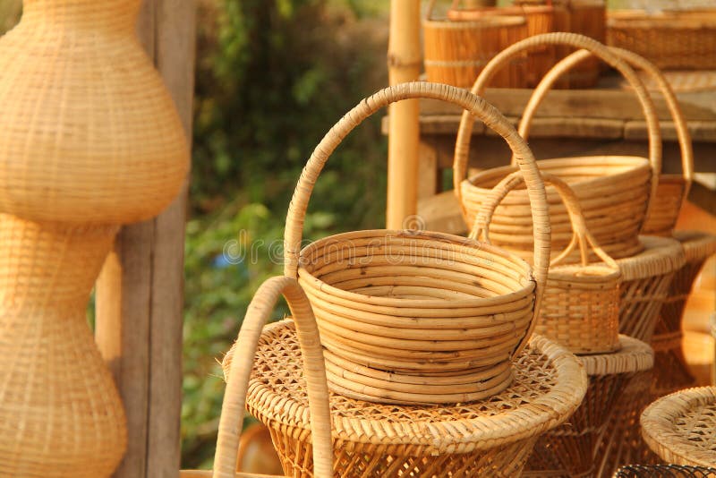 Cane Product, Basket Different Size Stock Photo Image of size