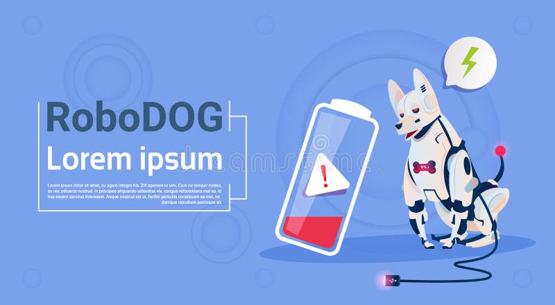 Cane robot con tecnologia di intelligenza artificiale moderna bassa dell'animale domestico del robot dell'animale domestico della illustrazione vettoriale