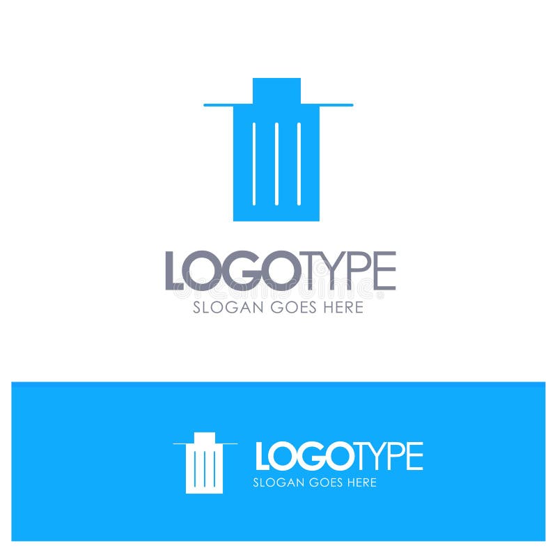Canestro, stato, cancellazione, immondizia, logo solido blu dei rifiuti con il posto per il tagline illustrazione vettoriale Canestro, stato, cancellazione, immondizia, logo solido blu dei rifiuti con il posto per il tagline illustrazione vettoriale