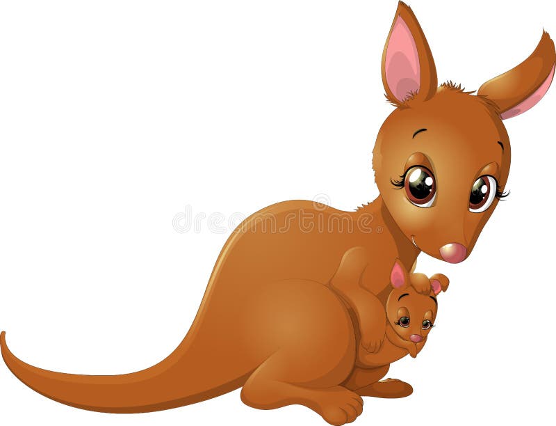 Canguru com bebê ilustração stock Canguru com bebê ilustração stock