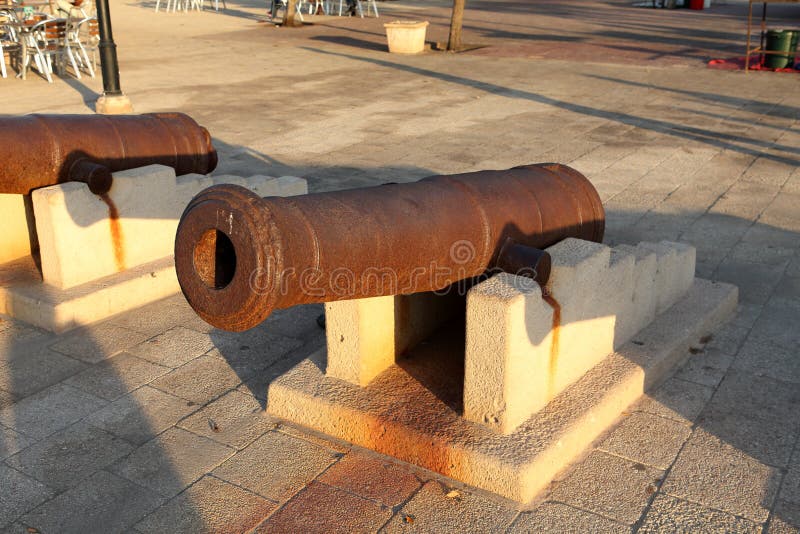 The Cannons in the harbor of Stone town in Zanzibar. The Cannons in the harbor of Stone town in Zanzibar