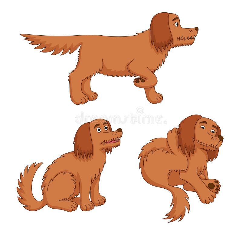 Cartoon dog in different poses. Vector EPS8. Cartoon dog in different poses. Vector EPS8.