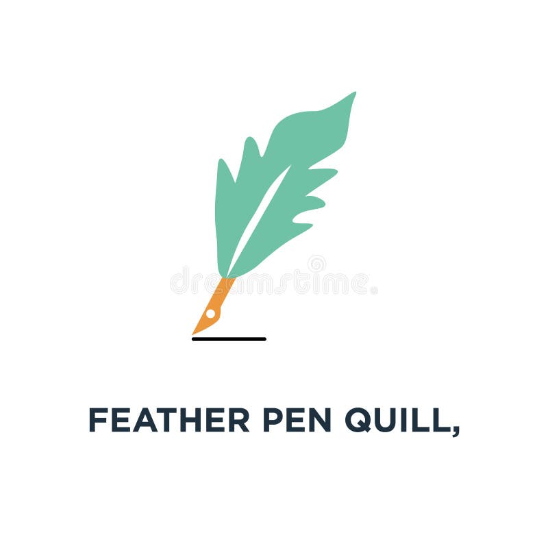 canilla de la pluma de la pluma, icono de la tinta símbolo del concepto de la muestra de la pluma de la caligrafía