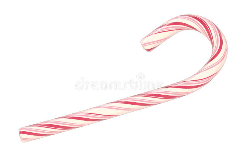 Canne de sucrerie de Noël d'isolement sur le fond blanc illustration stock Canne de sucrerie de Noël d'isolement sur le fond blanc illustration stock