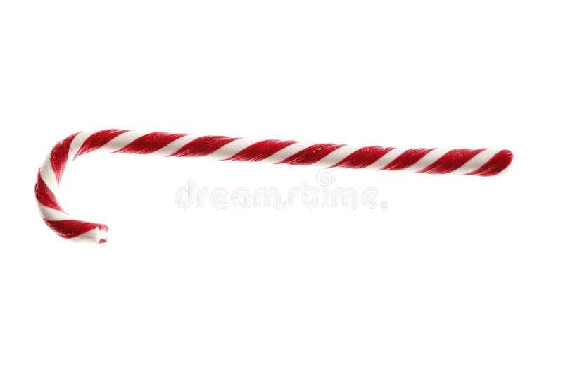 Canne de sucrerie douce de Noël d'isolement sur le fond blanc photo stock Canne de sucrerie douce de Noël d'isolement sur le fond blanc photo stock