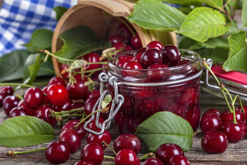Canned cherries stock image. Image of homemade, marmalade 72643017