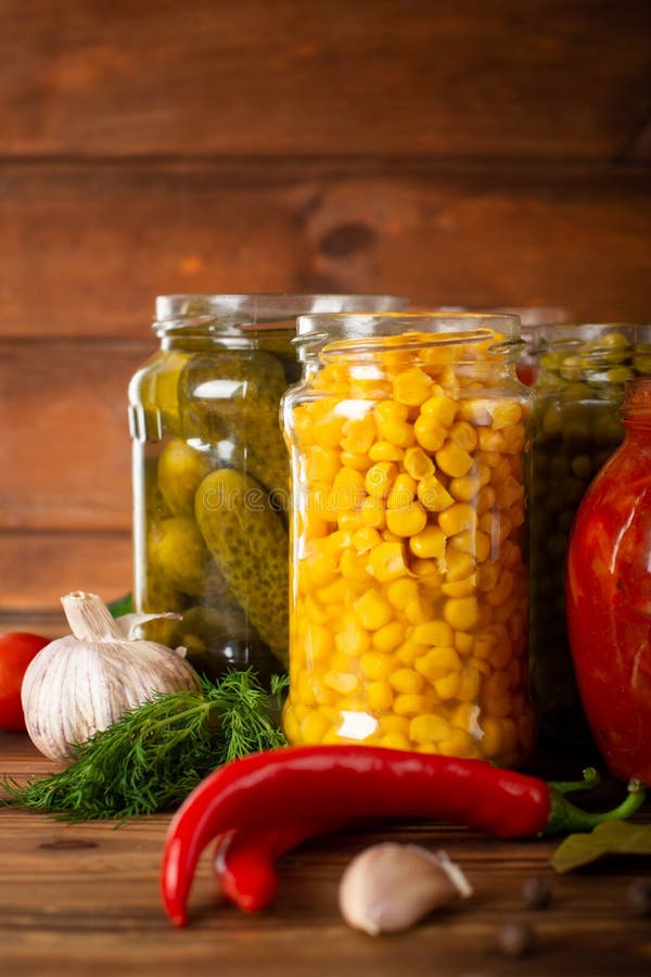 Canned Corn in a Jar . Canned Vegetables, Corn Stock Image Image of