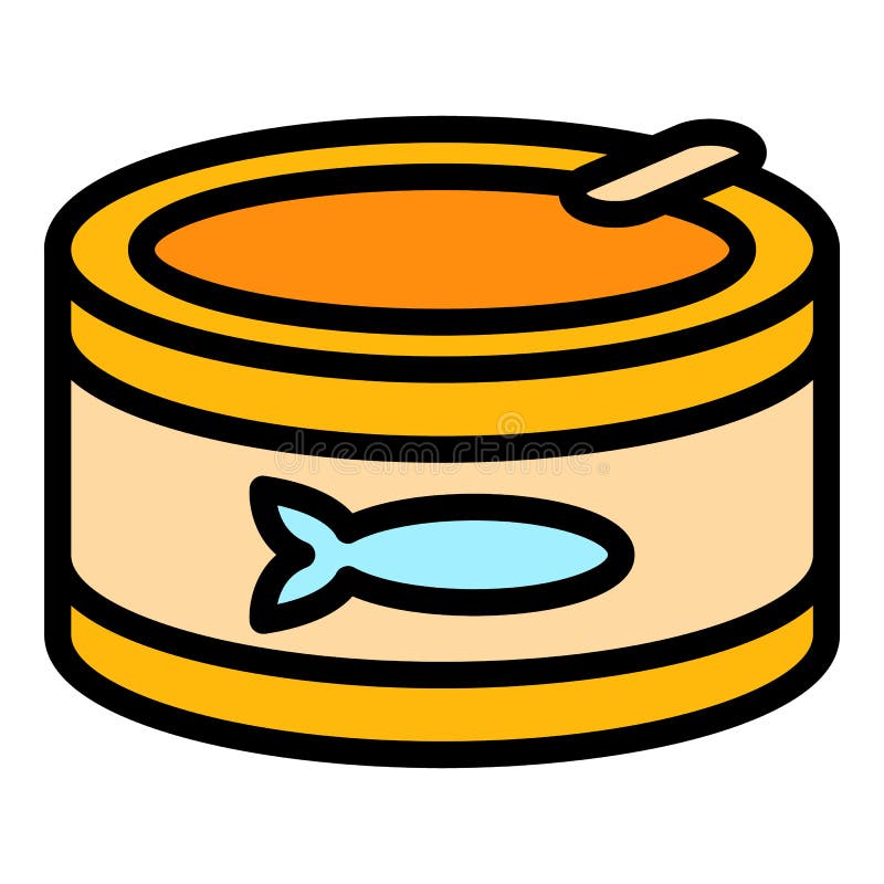 Canned Fish Icon Color Outline Vector Stock Vector Illustration of