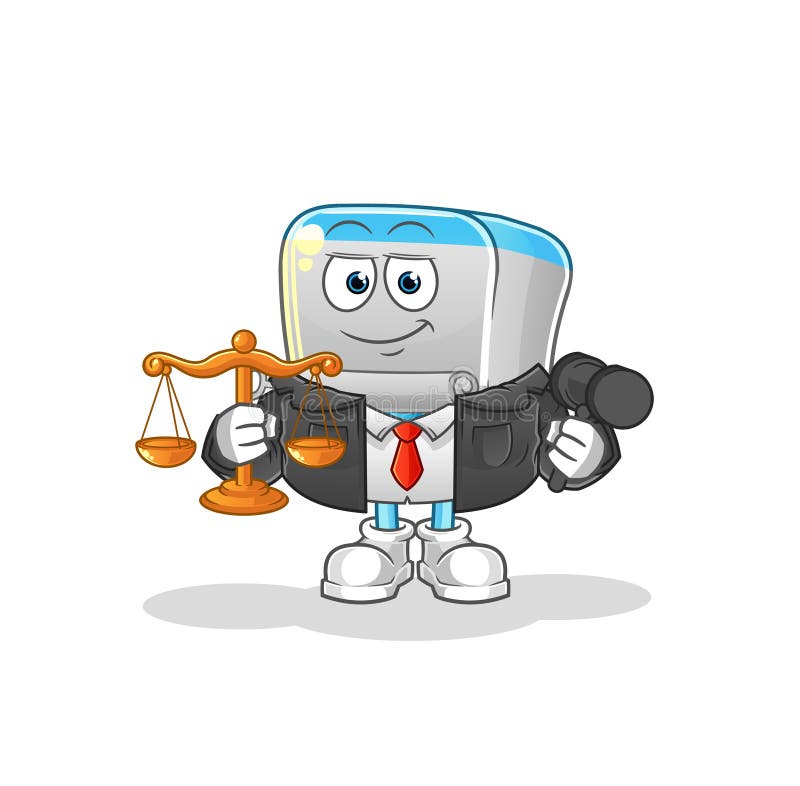 Canned Fish Lawyer Cartoon. Cartoon Mascot Vector Stock Vector
