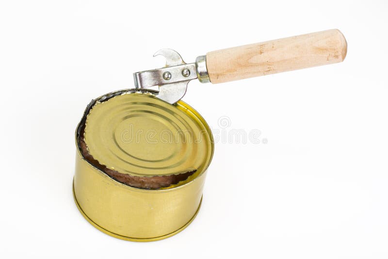 Canned Fish Salmon or Tuna in Open Metal Can Stock Image Image of
