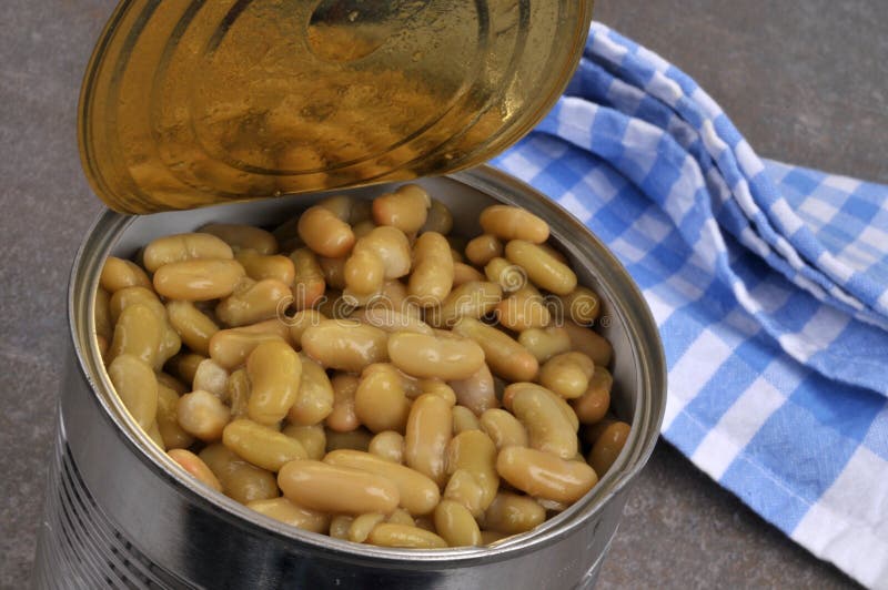 Canned Flageolet Beans Open Closeup Stock Photo Image of food