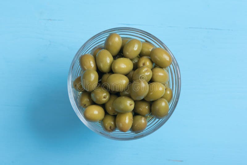 Canned green olives stock image. Image of bowl, olives 63774521