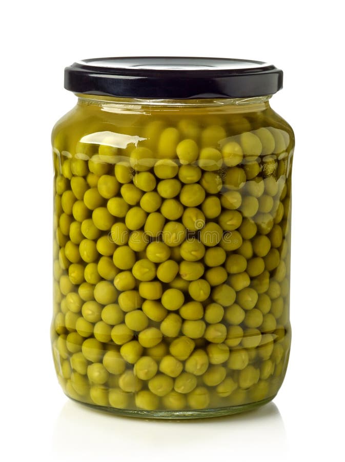 Canned Green Peas on a Black Plate Stock Photo Image of light