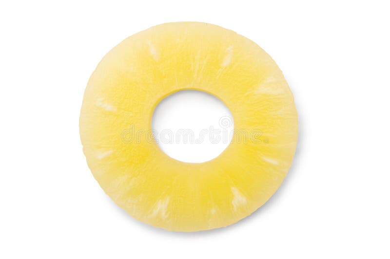 Canned Pineapple Ring on White Stock Image Image of healthy, detail