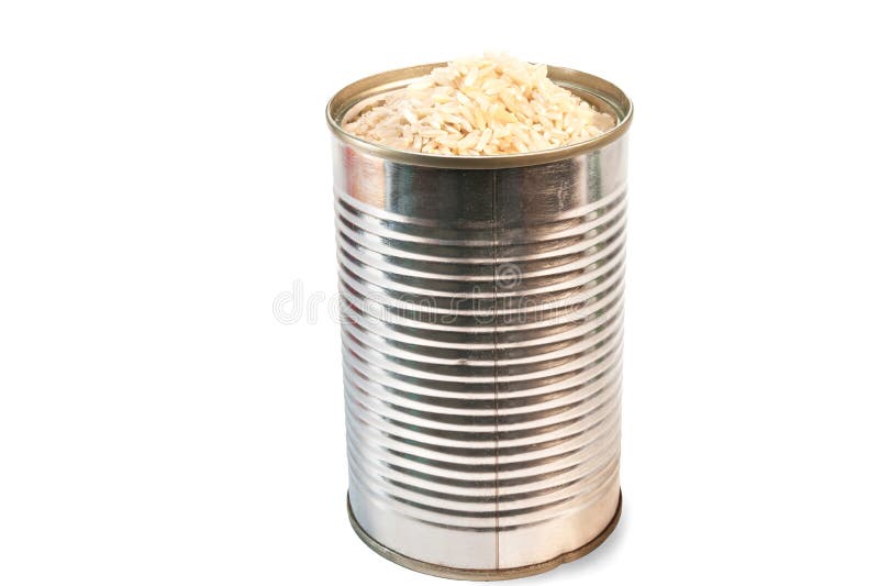 Canned rice stock image. Image of aluminum, organic, isolated 40406601