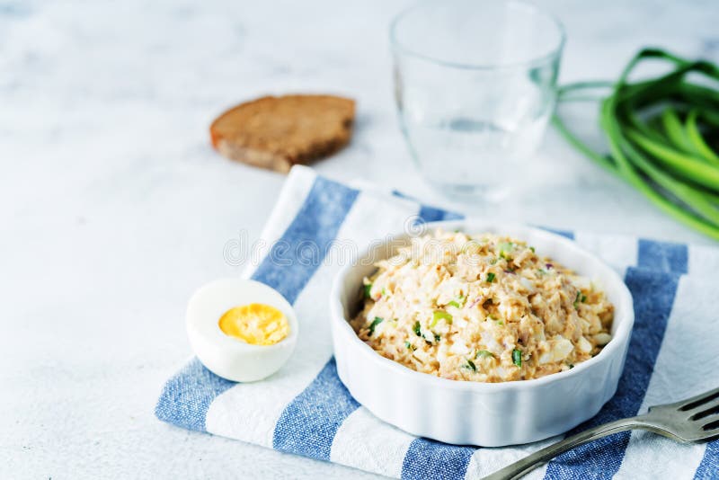 Canned Tuna Deviled Eggs in the Form of Chicken Stock Photo Image of