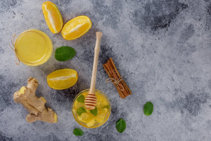 Cannella Miele zenzero Limone Struttura della pietra di immagine Un fondo interessante con una struttura affascinante fotografie stock