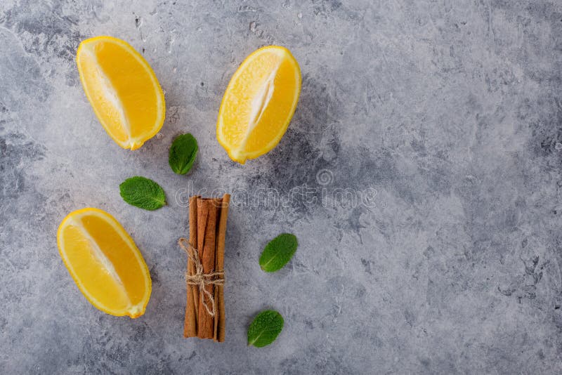 Cannella Miele zenzero Limone Struttura della pietra di immagine Un fondo interessante con una struttura affascinante immagini stock libere da diritti