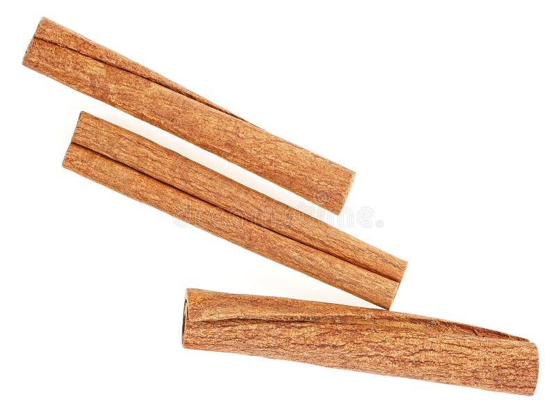 Cannelle Three Cinnamon Sticks Isolated On White Background Top View Stock Photo Image Of Design Group
