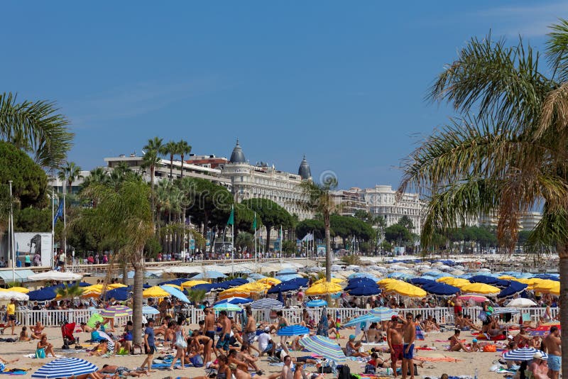 Beach in Cannes, France stock image. Image of promenade - 5182877