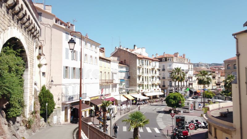 Beautiful architecture of historic houses downtown city of Cannes