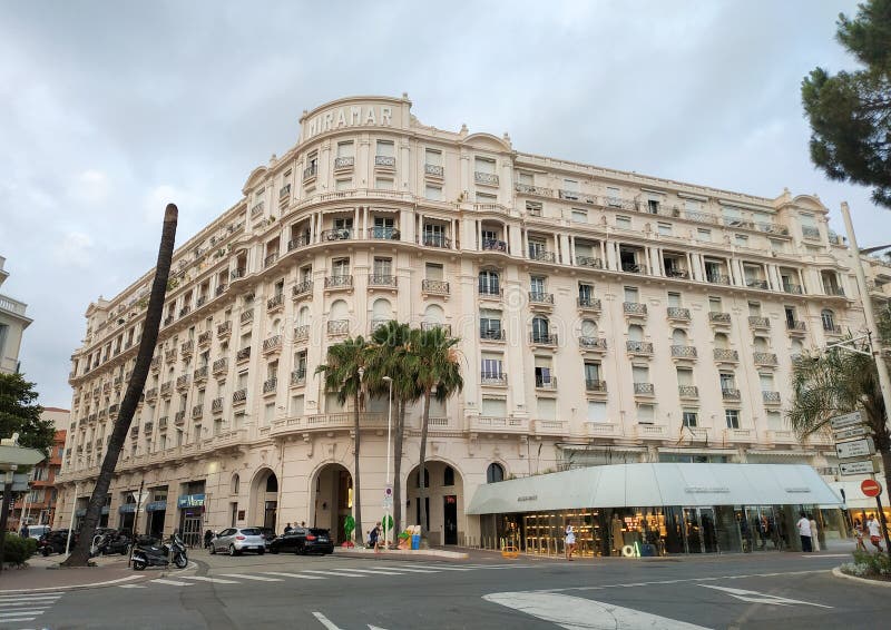 Cannes - Hotel Miramar editorial photography. Image of boulevard