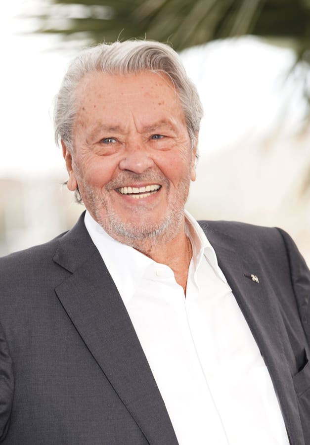 CANNES, FRANCE - MAY 19, 2019: Alain Delon attends the photocall for Palme D`Or D`Honneur during the 72nd annual Cannes Film Festival