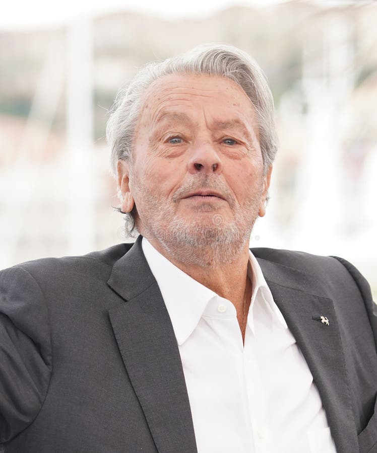 CANNES, FRANCE - MAY 19, 2019: Alain Delon attends the photocall for Palme D`Or D`Honneur during the 72nd annual Cannes Film Festival