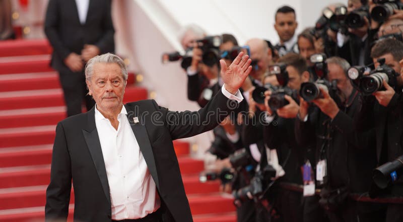 CANNES, FRANCE - MAY 19: Alain Delon attends the premiere of the movie `A Hidden Life` during the 72nd Cannes Film Festival on May 19, 2019 in Cannes, France